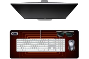 Hojalis Tappetino da Scrivania Riscaldato, Tappetino per Mouse Riscaldato, Tappetino Scrivania Riscaldamento,Tappetino Scrivania Riscaldato con Funzione di Riscaldamento a 30–50°c (Nero)