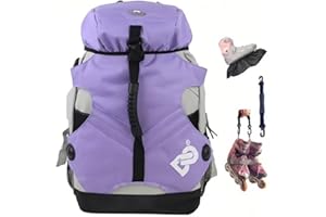 ZBH1985 Mochila para Patines con múltiples Compartimentos – Almacenamiento Externo para Patines en línea, Quad, artísticos y Zapatos de Patinaje sobre Hielo