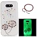 Produktbild GOCDLJ Ultra Thin TPU Schutzhülle für LG G5 Hülle Muster Luminous Fluoreszierendes Licht Leuchtende Nacht Hülle Muster Gel Skin Transparent Bumper Rand Cover Tasche Bunte Handyhülle Protective Case Schale schützende Durchsichtig Rückschale Clear Rubber Pattern Fall Handytasche Weiche Ränder Etui + Chinesischer Stil Rote Armbänder für LG G5 Design Farbe Löwenzahn