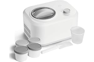 ‎SPRINGLANE KITCHEN SPRINGLANE Eismaschine Eni 1 L mit selbstkühlendem Kompressor 100 W, Eiscremebereiter mit entnehmbarem Eisbehälter inkl. Eisbehälter für Speiseeis grau 4er-Set 400 ml