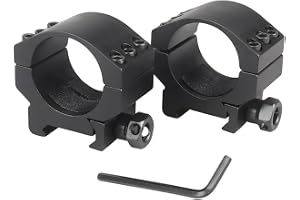 ProWildGear 2 Pcs Aluminium 30mm Low Profile Rifle Scope Ring Mount Heavy Duty 6 Bolt for 20MM Picatinny Rail