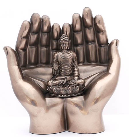 Hands of Buddha Bronze Effect Statue