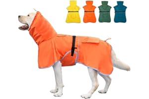 KOOGAL Manteau de pluie imperméable pour chien de grande taille pour grand chien (orange, taille 6XL)