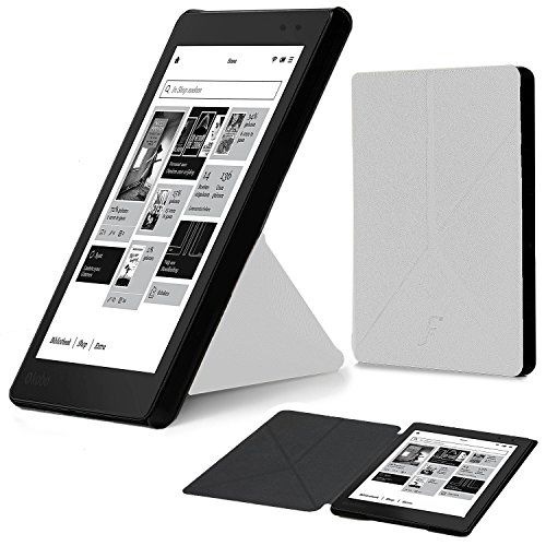 Forefront Cases   Kobo Aura One 7 8 Origami Funda Carcasa Stand Smart Case Cover     Ultra Delgado Ligera y Protecci  n Completa del Dispositivo con Funci  n Auto Sue  o Estela  Blanco 