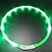 Produktbild LaiXin LED Hundehalsband Leuchtend Silikon Aufladbar Wasserdichte Halsbänder Verstellbar mit USB-Kable, Reflektierend Dog Collar für Groß Hund, 70cm, Grün