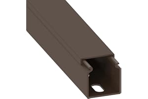 CABLECOACH Cable Coach L2525BR1 Goulotte de câble (avec Trou de Montage dans Le Fond) 25 x 25 mm, Longueur 1 m, Marron