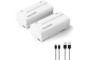 ‎VILTROX VILTROX 2-pak akumulatorów NP-F550 akumulator zastępczy 2 sztuki do Sony NP-F950 F960 F970 F770 F750 F570 F550 kompatybilny z Godox VILTROX Neewer Camcorder/Monitor