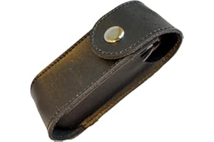 TUFF LUV Leather Belt Pouch [Compatible with Victorinox] Swiss Army Knives (2-6 Layers, 91mm). Fits Huntsman, Hiker, Climber, Handyman, Fieldmaster & DofE, Farmer & More |Black