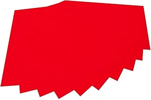 folia 520420 - Bastelfilz, mit feiner Wollqualität, 10 Blatt, 150 g/qm, 20 x 30 cm, hochrot, klebefleckenfreie Verarbeitung - ideal für vielfältige Bastelarbeiten
