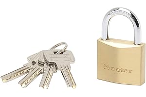 Master Lock 2940EURD Cadenas en laiton 40 mm Double verrouillage haute sécurité, Or