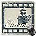 Produktbild HYYCLS Movie Theater Mauspads, Grunge Poster Design with Strip Frame Cinema Lettering and Projection, Standard Size Rectangle Non-Slip Rubber Mousepad, Slate Blue Beige
