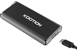 KOOTION 500GB SSD Esterno Portatile USB 3.1 Type C Hard Disk External Disco Rigido 500G, Alta Velocità di Lettura e Scrittura Fino a 550 MB/s e 500 MB/s, per MacBook, Computer, Laptop, Desktop, Nero