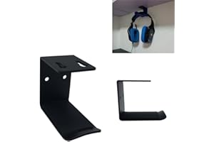 MeetRade Headset Headphone Hanger Hook Underdesk Wall Sticker On Earphone Stander For Home Office (under desk black)