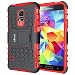 Produktbild Galaxy S5 Mini Hülle, ykooe (TPU Series) S5 Mini Dual Layer Hybrid Handyhülle Drop Resistance Handys Schutz Hülle mit Ständer für Samsung Galaxy S5 Mini (Rot)