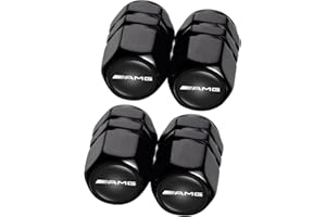 GZHGDOUX 4 Stück Ventilkappen, Reifen Ventilkappen für AMG Mercedes Benz GT S-Class E-Class GLA,Ventilkappen mit Dichtung für stabilen Reifendruck, Schwarz