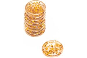 Craftelier - Plastikowe kółka z brokatem S do scrapbookingu dla planerów, agend, notebooków lub albumów | 9 sztuk Średnica 25 mm - złoty kolor