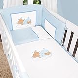 Babyzimmer Felix in akaziengrau 10 tlg. mit 3 türigem Kl. + Set Sleeping Bear blau - 8