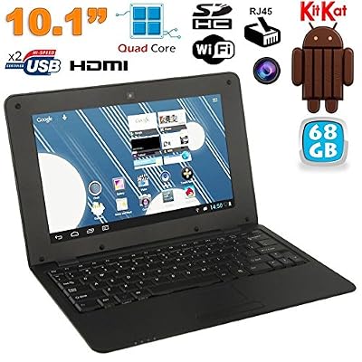 YONIS Mini PC Android ultra portable netbook 10 pouces WiFi 68 Go Noir