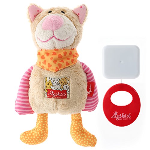 sigikid, Mädchen, Spieluhr, Stofftier Katze, Pink/Orange, 40354 - 5