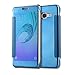 Produktbild Samsung Galaxy J3(2016)Hülle Leder,Samsung Galaxy G320/J3(2016) Duos Hülle Leder,Screen View Mirror TPU+PC Lederhülle Flip Hülle Case Bookstyle Cover Schale Etui Schutzhülle Tasche Case Leder Tasche[Blau]