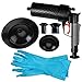 Produktbild Ablaufpumpe Abflussreiniger Ablasspumpe Hochdruck Pumpenreiniger Reinigungspumpe Pumpe Rohr Reinigung Werkzeug Set mit Ersatzteil Abfluss Pumpenkolben Saugglocke Handschuhe für Badezimmer Küche (Schwarz)