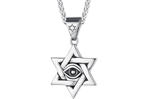 FaithHeart Star of David Hexagram Pendant Jewish Necklace for Men Women Sterling Silver/Stainless Steel Magen David Jewellery with sturdy Chain