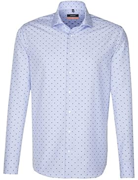 SEIDENSTICKER Herren Hemd Tailored Langarm Bügelfrei Karo Businesshemd Kent-Kragen Kombimanschette weitenverstellbar