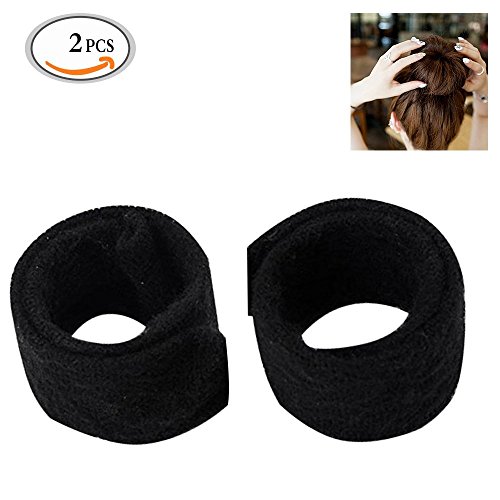 MLMSY Hair Bun Hair Styling Disk Hair Donut Bun Maker Hair Clip Former Foam French Twist Roller Fashion Fast Easy Magic DIY Hair Updo Tool Hair Fold Wrap Snap Accessories Easy Hairstyles 2 Pack Black