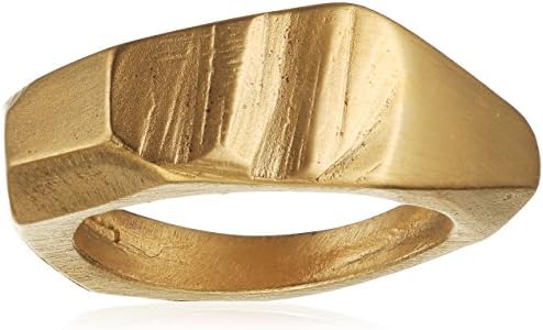 Jenny Sweetnam 22ct Gold Plated Sterling Silver Gold Asym #4 Ring - Size M