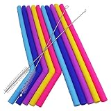 Material de alta calidad: pajitas de silicona reutilizables de silicona de grado alimenticio. Ecológico, sin BPA, no tóxico.
