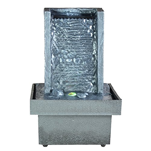 Innenbrunnen Zimmerbrunnen Zen Wand LED Farbwechselnde Beleuchtung - 3