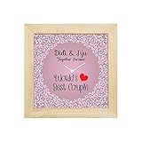 YaYa Cafe Anniversary Gifts for Sister Didi Jiju, Worlds Best Couple Didi Jiju Canvas Desk Clock- 8x8 inches