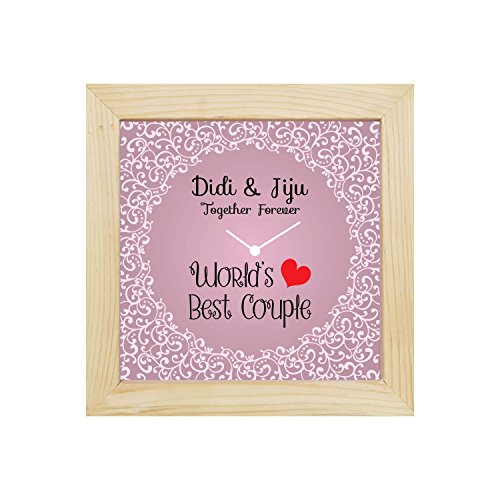 YaYa Cafe Anniversary Gifts for Sister Didi Jiju, Worlds Best Couple Didi Jiju Canvas Desk Clock- 8x8 inches