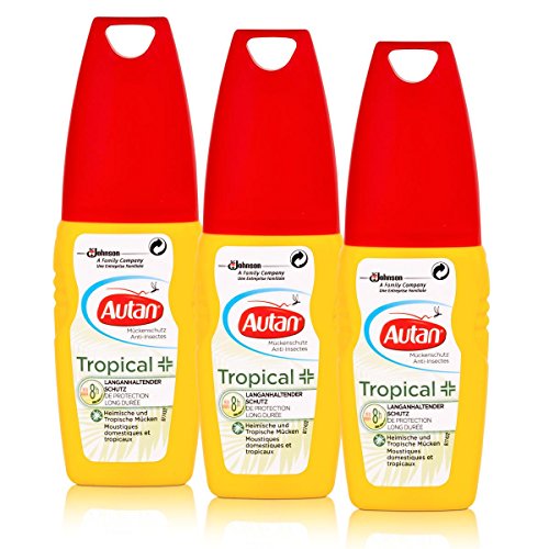 Preisvergleich Produktbild Autan Mückenschutz Tropical Pumpspray 100ml - schützt auch bei hoher Luftfeuchtigkeit und Schweißbildung bis zu 8 Stunden vor Mücken (3er Pack)