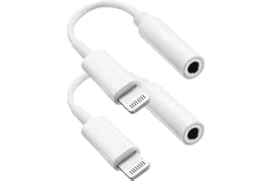 TAYTE Kopfhörer Jack Adapter für iPhone auf 3.5 mm [MFi zertifiziert] iPhone Aux Audio Headset Adapter Konverter Dongle Kopfhörersplitter kompatibel für iPhone 14 13 12 11 Pro Max XS XR 8 7 (2Packung)