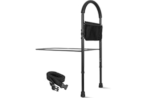 IBVIVIC Supporto per letto con altezza regolabile, aiuto per salire e uscire dal letto con custodia (nero)