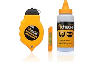 ‎HOTECHE Hoteche Schlagschnur 30m，Blau，Dreiersatz für Präzisionsmarkierung von Maurern - Kreide Linienrolle für langlebige und kosteneffiziente Ergebnisse