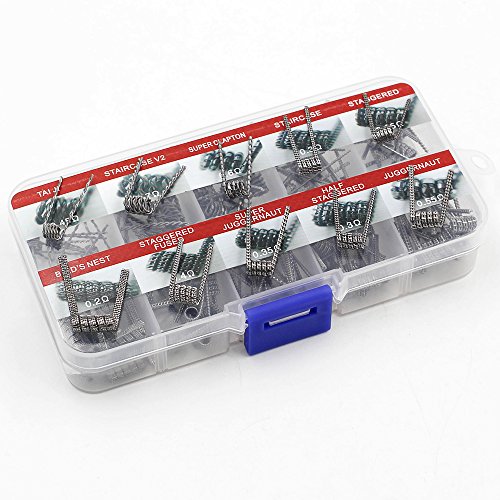 100 PCS Vapethink Fil de Chauffage Vaping Pre Made Wire,10 in 1 Coils Préfabriqués,(0.2 0.25 0.3 0.35 0.4 0.45 0.6 0.7 Ohm)