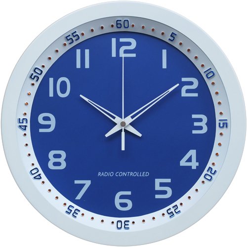 Technoline, WT 8971 Funk-Wanduhr, Ø 30cm, weiß-blau