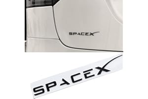 TDHLW Emblèmes arrière de Lettres d'insertion de hayon avec Logo en Relief 3D compatibles avec Tesla Model 3/S/X/Y, Support adhésif 3M,Matt Black,SpaceX