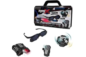 SpyX Top Secret Spionagekoffer Junior Geheimagent Kit mit Nachtsicht, Bewegungsalarm, Spionage-Brille, Alter 6-12 Jahre