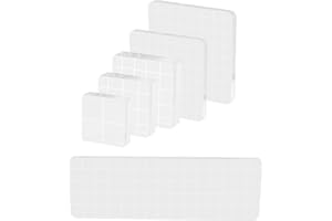 LWMLWM 6 Pièces Tampon Encreur Acrylique, Blocs de Tampons en Acrylique Transparent avec Lignes Quadrillées, pour Album Scrapbooking décorations de Cartes Artisanales