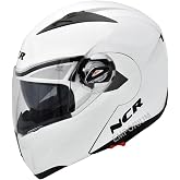 Chin Drop Motorcycle Helmet with Viewfinder Ece Certificated White