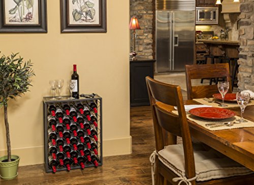 32 Flaschen Weinregal mit Glasplatte, Zinn - 4