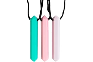 Tilcare Chew Chew Collier à Macher - Meilleurs collier à macher pour les enfants autistes – colliers à mâcher en silicone durables et solides - Pendentif à mâcher pour garçons et filles