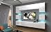 Produktbild Home Direct NOWARA N1, Modernes Wohnzimmer, Wohnwände, Wohnschränke, Schrankwand (Weiß MAT Base/Weiß HG Front, LED RGB 16 Farben)
