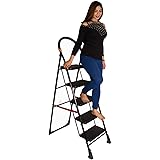 Parasnath Black Diamond Ladder 5 Step Heavy Folding Step Ladder with Wide Step 5.1 FT Ladder Made in India