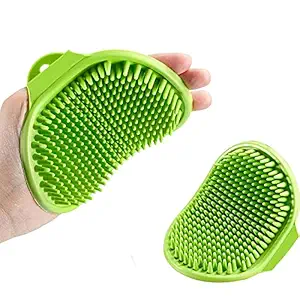 ESHOPY Dog Grooming Brush, Pet Bath Comb Brush, Which Helps To Soothe Massage, Rubber Comb, Adjustable Ring Handle, Suitable For Pet Cats And Dogs, M