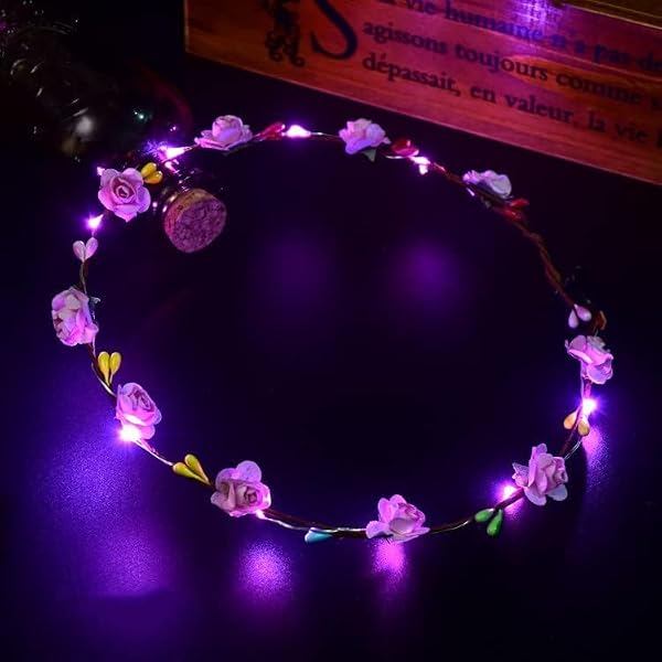 Butterme Blumen Stirnband Aus Draht - Freie Größe, Perfekt Für Hochzeit, Festival & Boho-Look, Rot