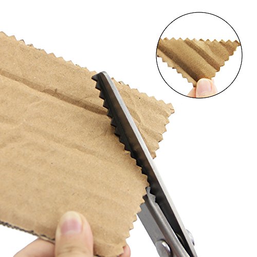 Zilong Zackenschere, Professionelle Schneiderschere, Zick Zack Schere, Edelstahl Stoffschere mit Komfortgriff, Ideal für Gewebe, Stoffe, Denim, Gewirke, Seide, Papier, Kunsthandwerk, Serrated (Dreieckig) Grün - 7